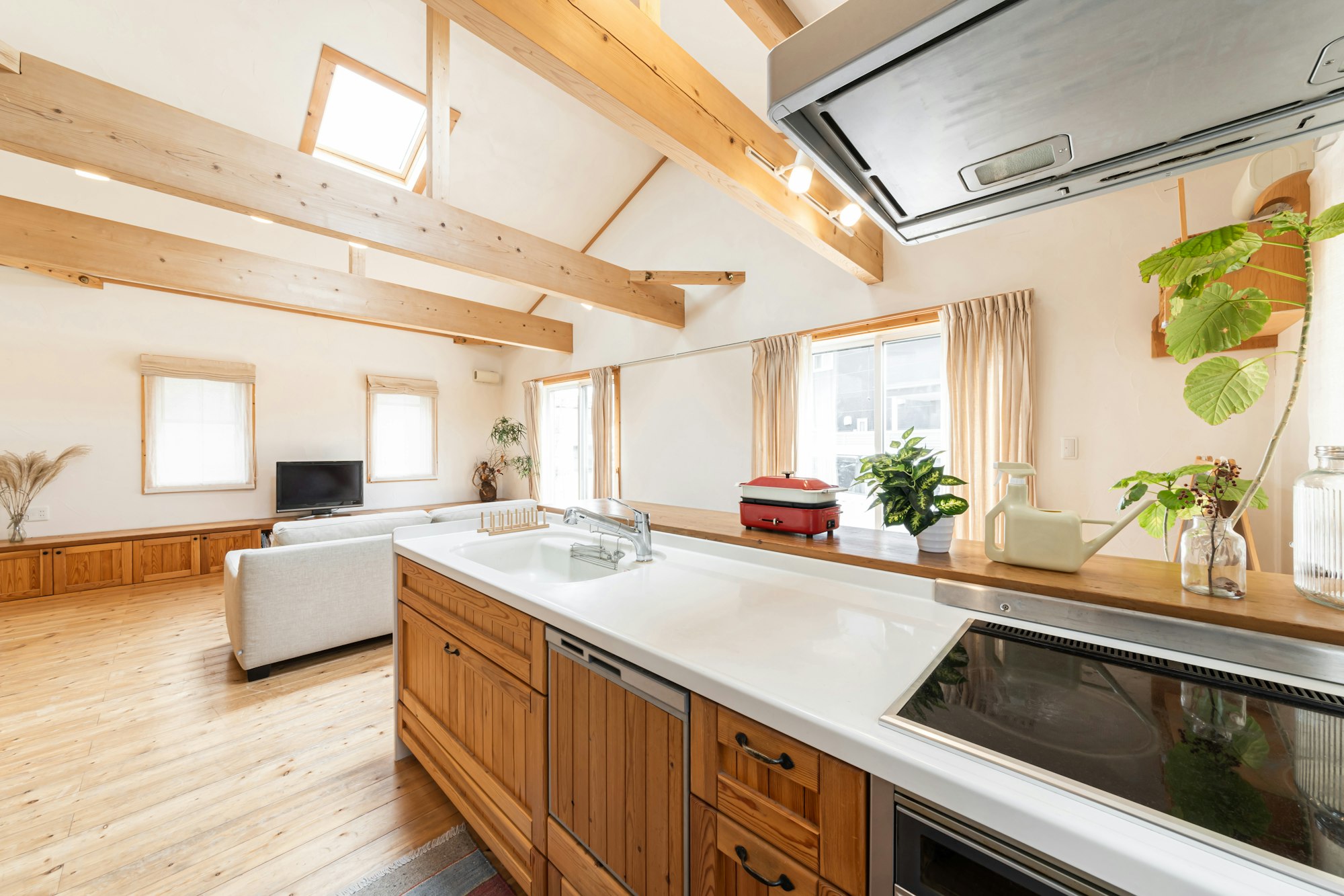 Country style kitchen and living room